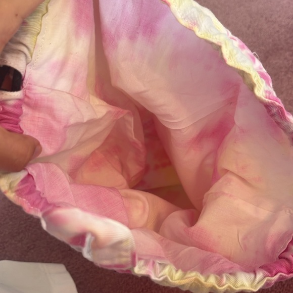 UNDEE BANDZ Drawstring Bag Pink and Yellow Tie Dye Y2K - Picture 6 of 6